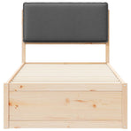 Bed Frame with Upholstered Headboard Dark Grey 90 x 190 cm
