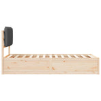 Bed Frame with Upholstered Headboard Dark Grey 90 x 190 cm