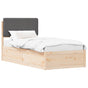 Bed Frame with Upholstered Headboard Dark Grey 90 x 190 cm