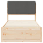 Bed Frame with Upholstered Headboard Dark Grey 90 x 190 cm