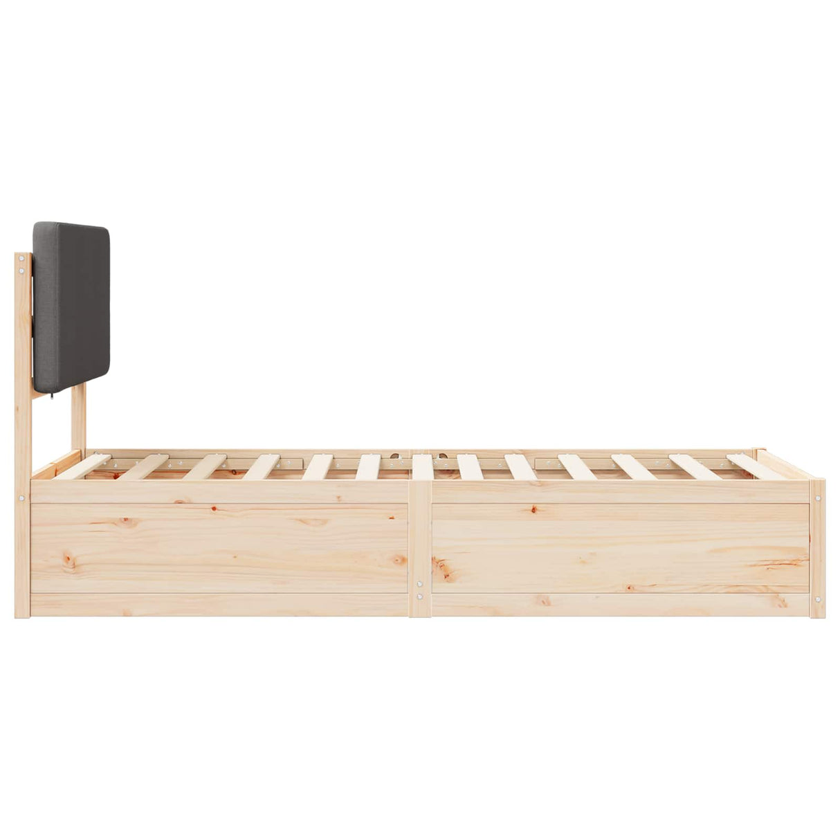 Bed Frame with Upholstered Headboard Dark Grey 90 x 190 cm