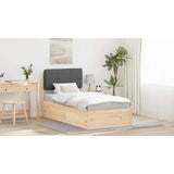 Bed Frame with Upholstered Headboard Dark Grey 90 x 190 cm - Close-Up Angle