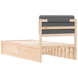 Bed Frame with Upholstered Headboard Dark Grey 90 x 190 cm