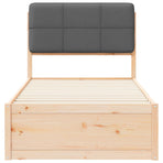 Bed Frame with Upholstered Headboard Dark Grey 90 x 190 cm