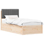 Bed Frame with Upholstered Headboard Dark Grey 90 x 190 cm