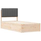 Bed Frame with Upholstered Headboard Dark Grey 90 x 190 cm - Top-Down View