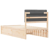Bed Frame with Upholstered Headboard Dark Grey 90 x 190 cm