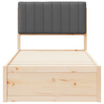 Bed Frame with Upholstered Headboard Dark Grey 90 x 190 cm