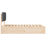 Bed Frame with Upholstered Headboard Dark Grey 90 x 190 cm - Rear View