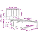 Bed Frame with Upholstered Headboard Dark Grey 90 x 190 cm - Extra Image