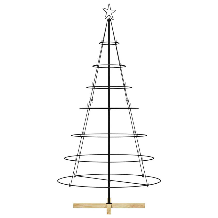Christmas Cone Tree with Stand Black 180,5 cm Steel
