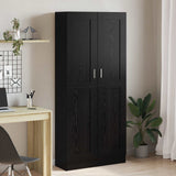 Book Cabinet Black Oak 82,5 x 30,5 x 185 cm Engineered Wood