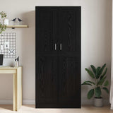 Book Cabinet Black Oak 82,5 x 30,5 x 185 cm Engineered Wood - Top-Down View