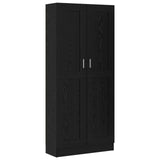 Book Cabinet Black Oak 82,5 x 30,5 x 185 cm Engineered Wood - Front View