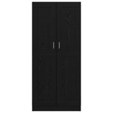 Book Cabinet Black Oak 82,5 x 30,5 x 185 cm Engineered Wood - Rear View