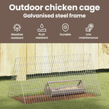 Chicken Cage Silver 110 x 55 x 55 cm Galvanised Steel - Close-Up Angle