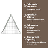Chicken Cage Silver 215 x 55 x 55 cm Galvanised Steel - Low Angle
