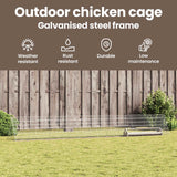 Chicken Cage Silver 430 x 55 x 55 cm Galvanised Steel