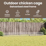 Chicken Cage Silver 650 x 55 x 55 cm Galvanised Steel