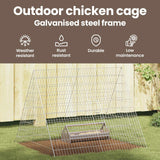 Chicken Cage Silver 110 x 100 x 85 cm Galvanised Steel - Close-Up Angle