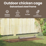 Chicken Cage Silver 215 x 100 x 85 cm Galvanised Steel - Close-Up Angle