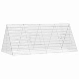 Chicken Cage Silver 215 x 100 x 85 cm Galvanised Steel - Front View
