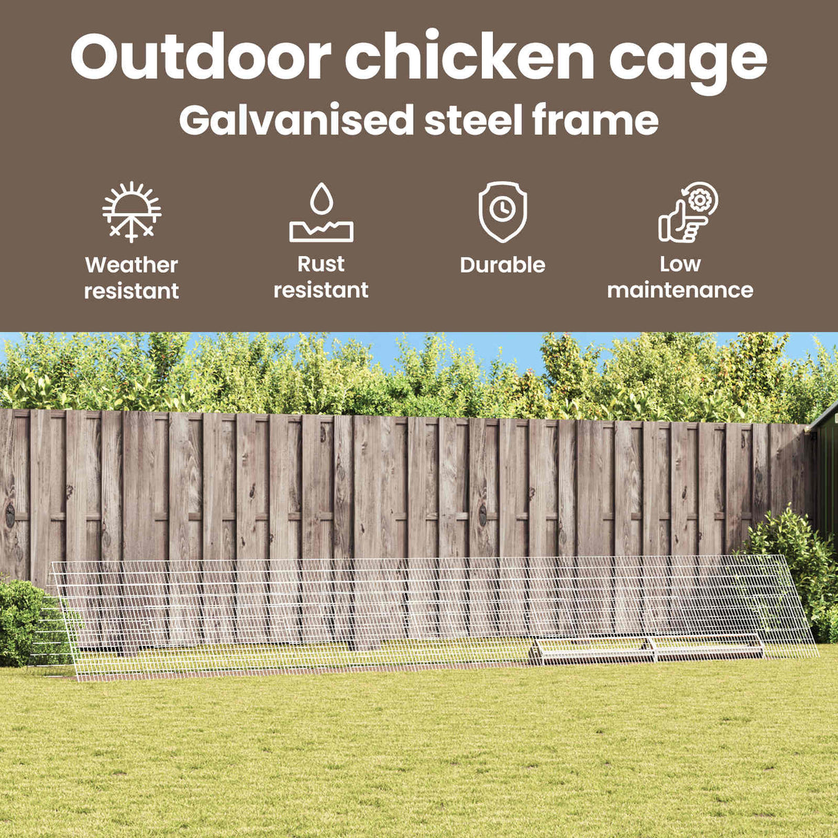 Chicken Cage Silver 650 x 100 x 85 cm Galvanised Steel