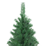 Christmas Tree with Decorative String Lights Green 400 cm PVC - Top-Down View