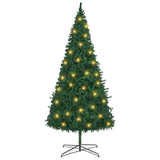 Christmas Tree with Decorative String Lights Green 400 cm PVC - Front View