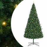Christmas Tree with Decorative String Lights Green 400 cm PVC - Front View