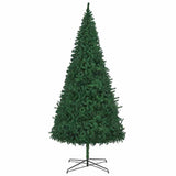Christmas Tree with Decorative String Lights Green 400 cm PVC - Top-Down View
