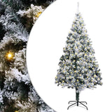 Artificial Pre-lit Christmas Tree with Stand Green 400 cm PVC - Front View