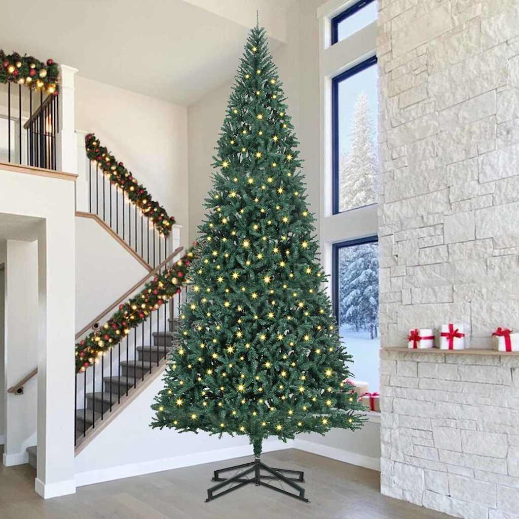 Artificial Pre-lit Christmas Tree with Stand Green 500 cm PVC