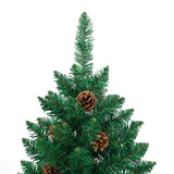 Slim Christmas Tree Green 180 cm PVC and Solid Pine wood - Top-Down View