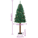 Slim Christmas Tree Green 210 cm PVC and Solid Pine wood - Extra Image
