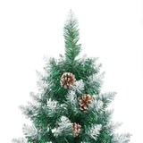 Slim Christmas Tree with 300 LEDs Green and White 180 cm - Top-Down View