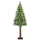 Slim Christmas Tree with 300 LEDs Green and White 180 cm