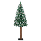 Slim Christmas Tree with 300 LEDs Green and White 180 cm - Front View