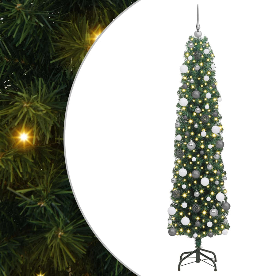 Artificial Christmas Tree with 300 LEDs with Stand Green 180 cm