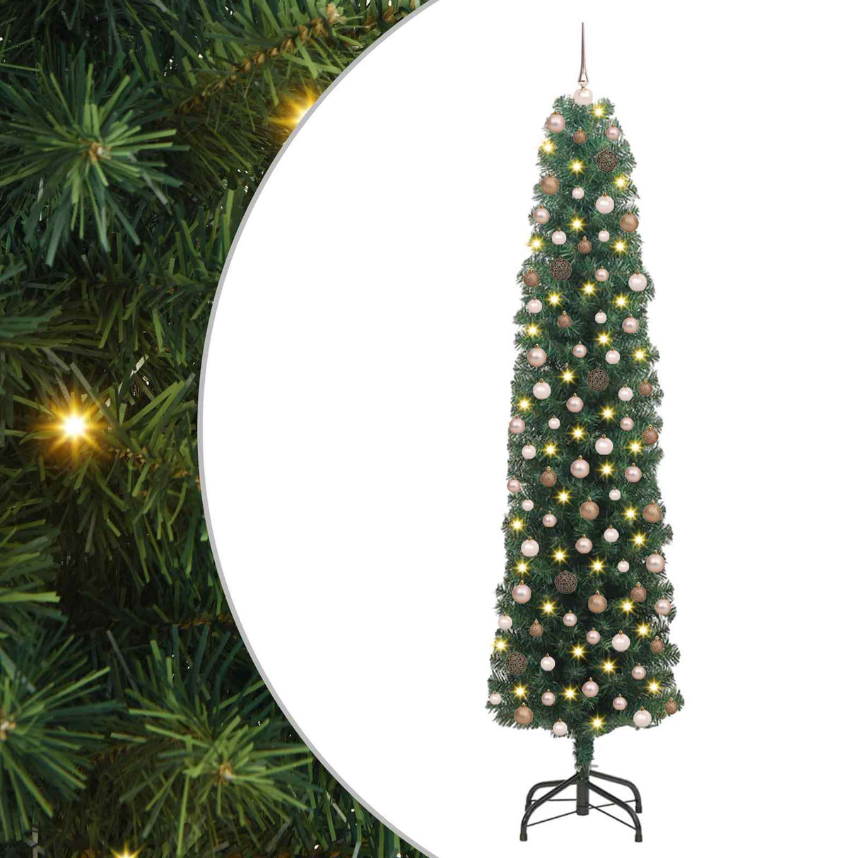 Artificial Christmas Tree with 300 LEDs with Stand Green 210 cm
