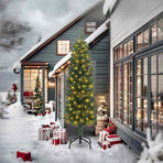 Artificial Christmas Tree with 300 LEDs with Stand Green 240 cm