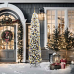 Artificial Christmas Tree with LED Light Green and white 210 cm