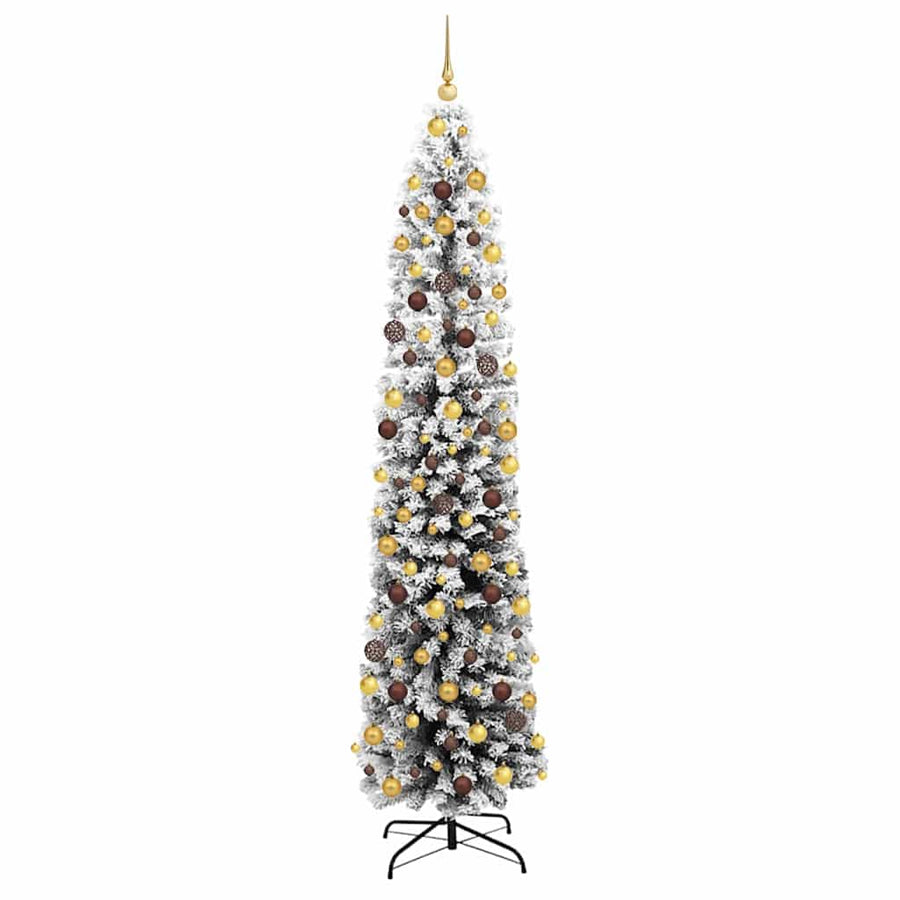 Artificial Christmas Tree with LED Light Green and white 210 cm