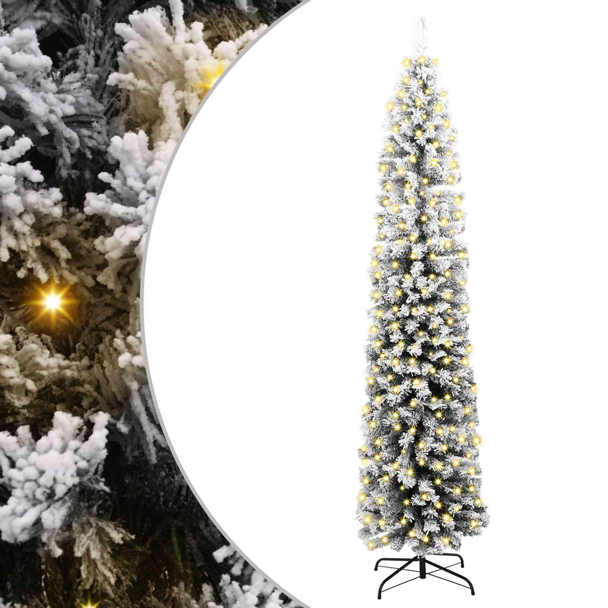 Artificial Christmas Tree with 300 LEDs with Stand Green 240 cm
