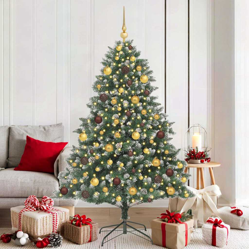 Artificial Christmas Tree with 300 LEDs with Stand Green 180 cm