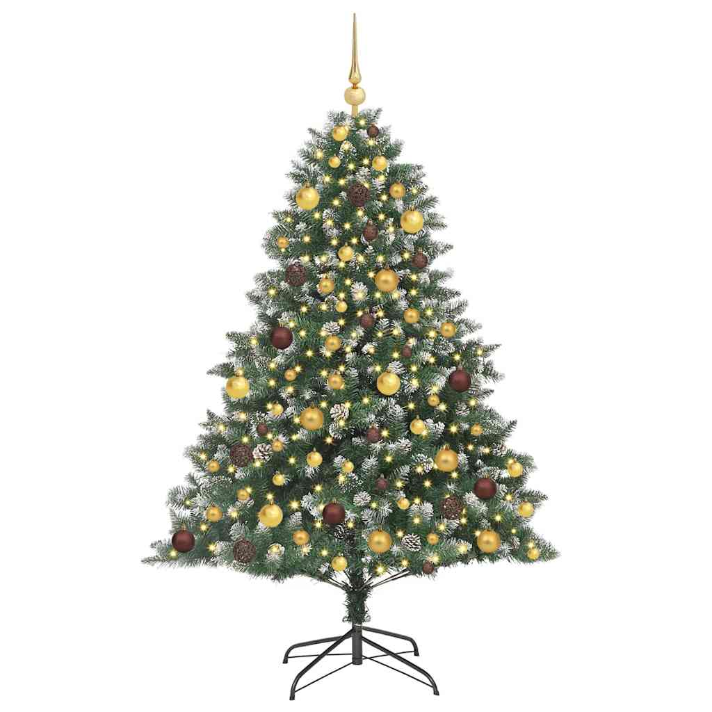 Artificial Christmas Tree with 300 LEDs with Stand Green 180 cm