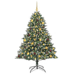 Artificial Christmas Tree with 300 LEDs with Stand Green 180 cm