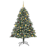Artificial Christmas Tree with 300 LEDs with Stand Green 180 cm - Top-Down View
