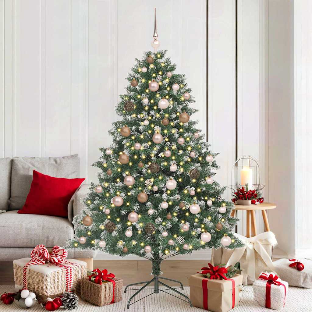 Artificial Christmas Tree with 300 LEDs with Stand Green 180 cm