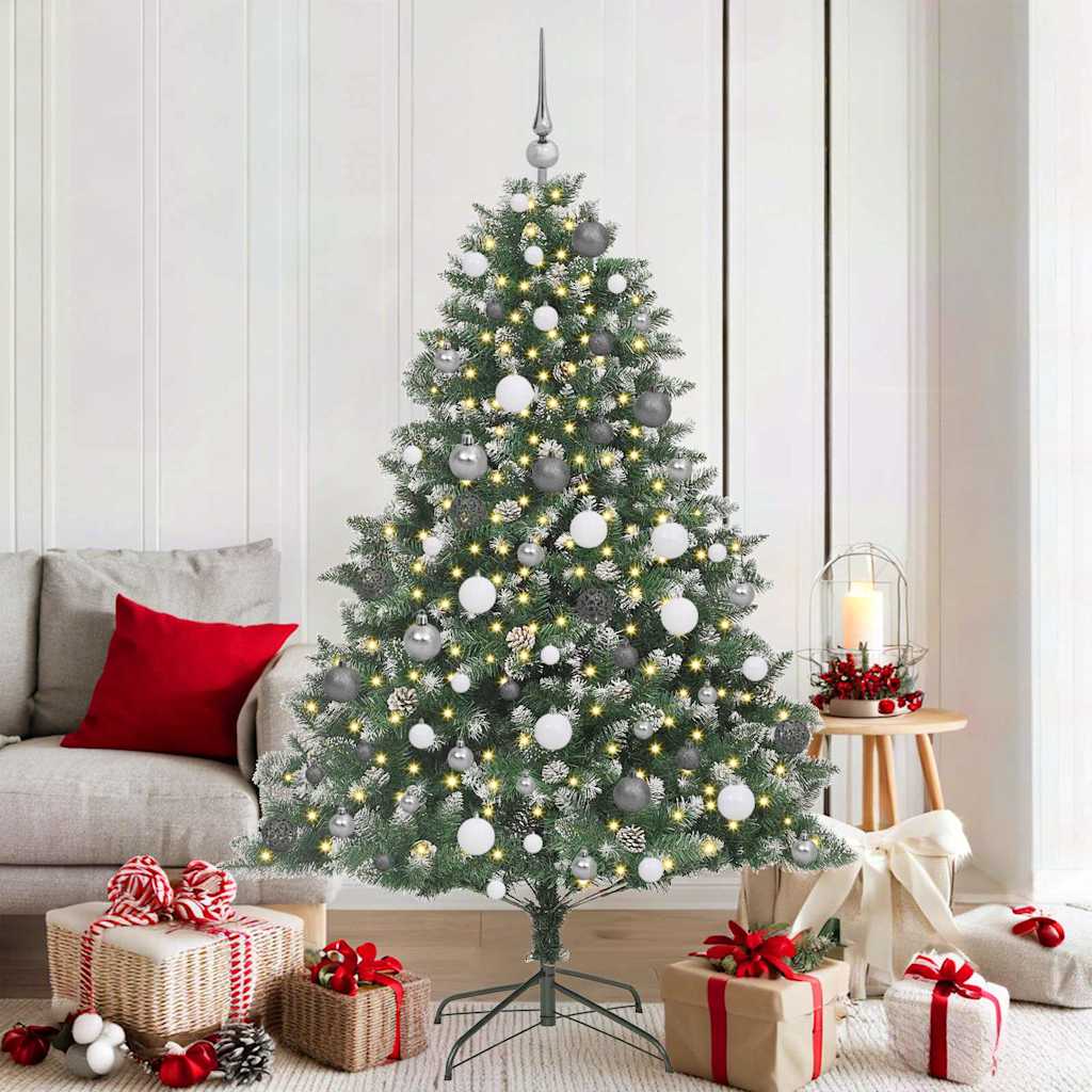 Artificial Christmas Tree with 300 LEDs with Stand Green 180 cm